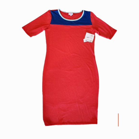 NWT Medium lularoe Julia color block dress - Picture 1 of 2